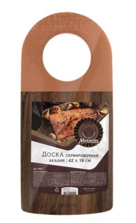 Доска сервировочная, акация, 42*19*1,5 см, золото MARMITON /8